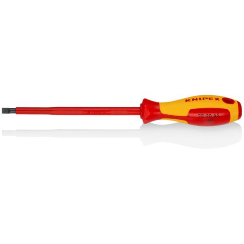 KNIPEX 6" Slotted Screwdriver, 1000V Insulated, 1/4" tip