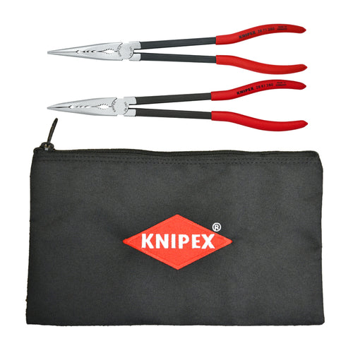 KNIPEX 2-Piece XL Long Needle Nose Pliers Set with Keeper Pouch