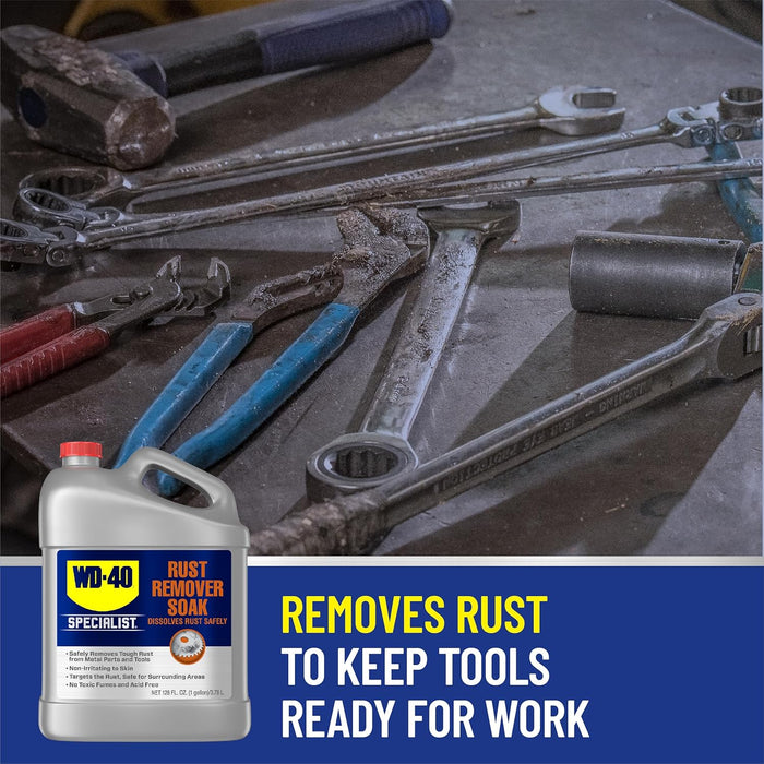 Soaking Rusted Tools WD-40 300042 Specialist Rust Remover Soak, 128 Fl Oz, One Gallon (Pack ...