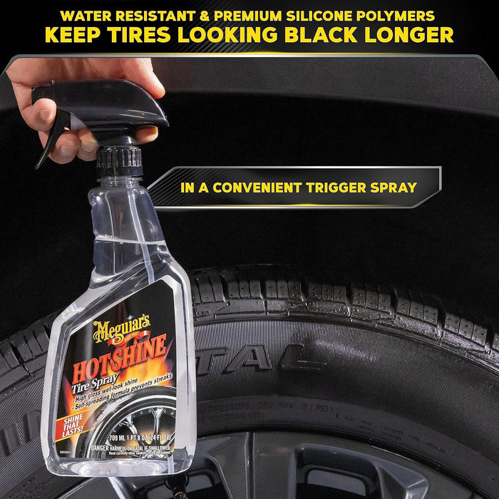 Meguiar's G1224 Hot Shine Tire Spray - 24 Oz Spray Bottle