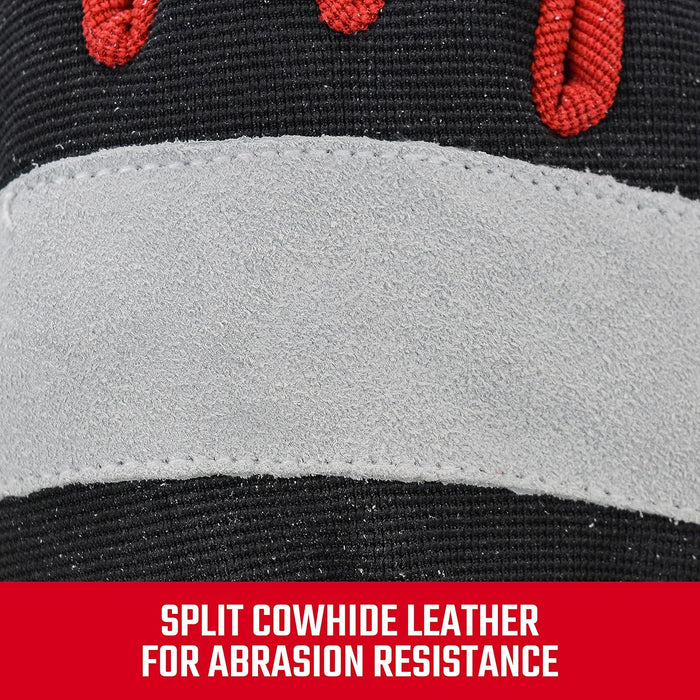 Radians CMXPGRA216L Craftsman Performance Hybrid Leather Work Glove, Red, Large (Pack of 1 Pair)