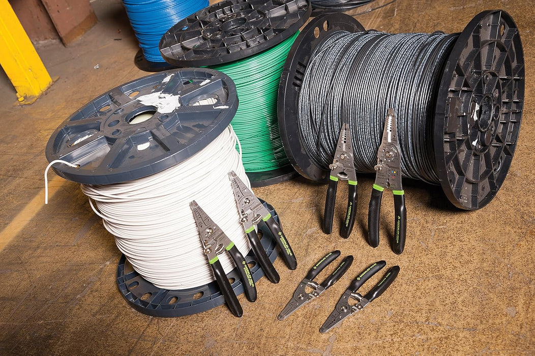 Greenlee 1956-SS Pro Stainless Wire Stripper, Cutter and Crimper Curve, 6-14AWG, 7.5-Inches