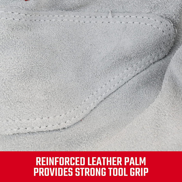 Radians CMXPGRA216L Craftsman Performance Hybrid Leather Work Glove, Red, Large (Pack of 1 Pair)