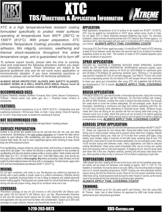 KBS Coatings 65506 Rocket Red Xtreme Temperature Coating - 1 Gallon