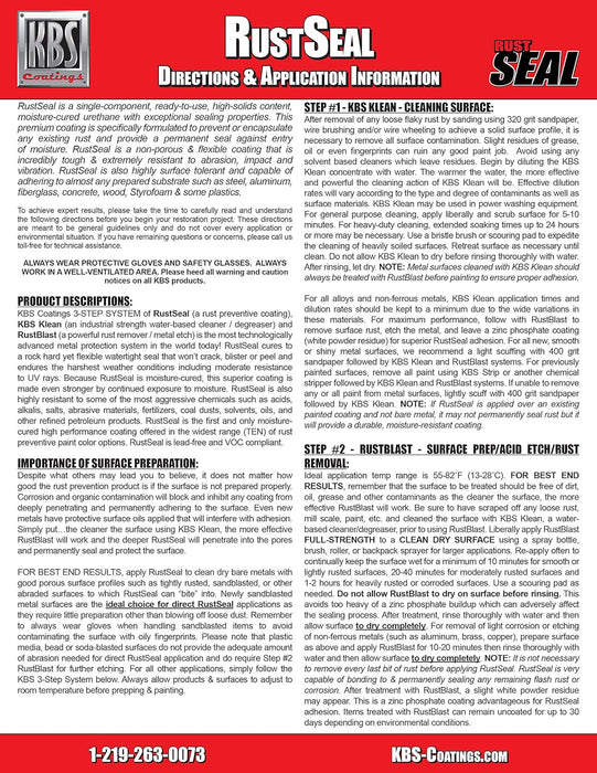 KBS Coatings | ‎4401 | KBS Coatings 4401 Gloss Black RustSeal - 1 Quart, Covers 50 sq ft, Proven Rust Prevention