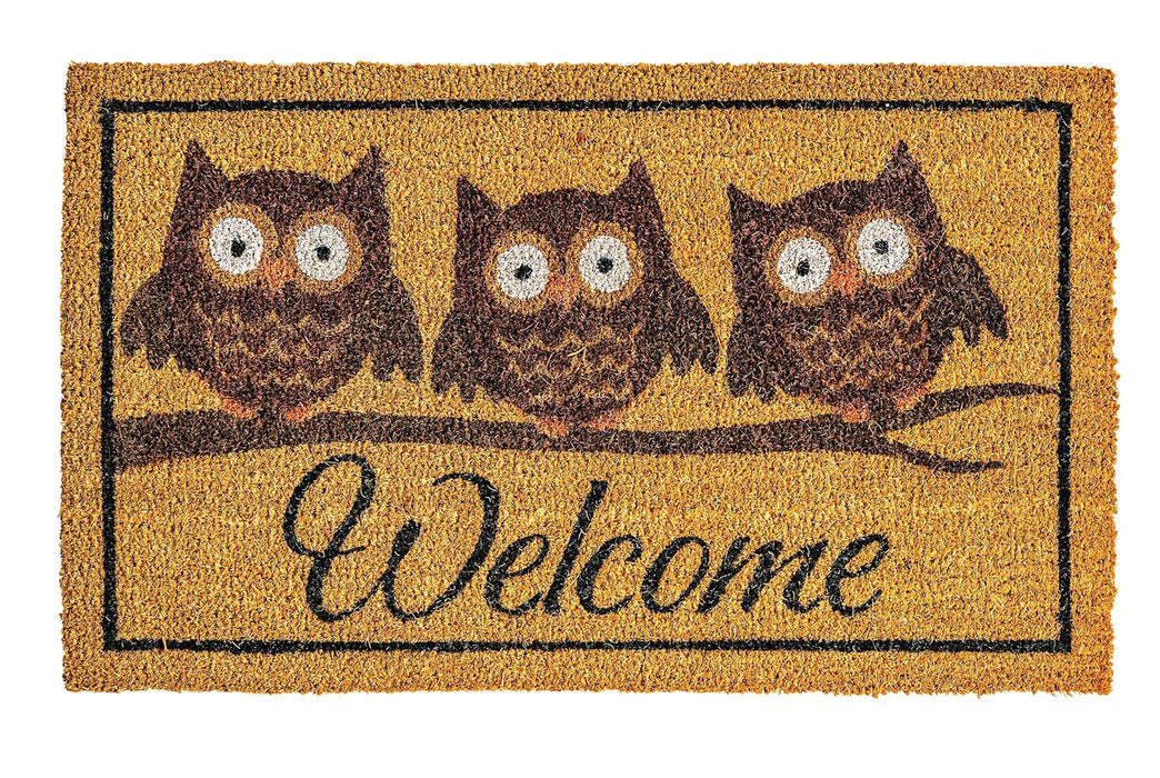 NoTrax, Owl, Vinyl-Backed Natural Coir Doormat, 18" x 30" - C12S1830OW