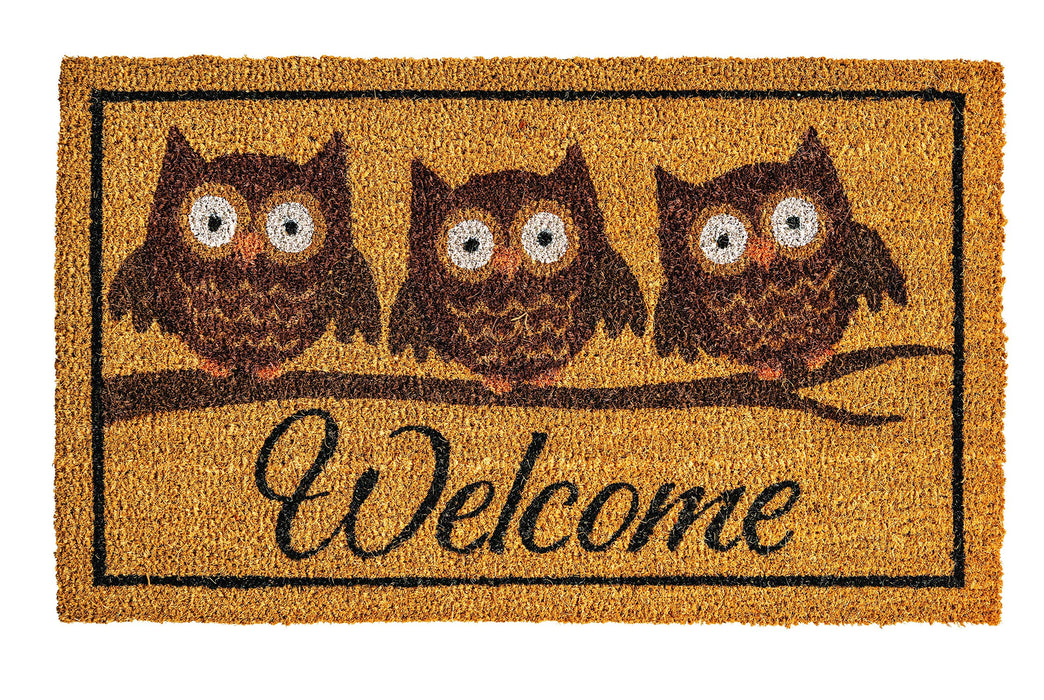 NoTrax, Owl, Vinyl-Backed Natural Coir Doormat, 18" x 30" - C12S1830OW