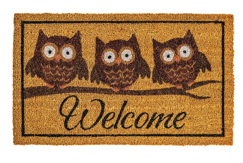 NoTrax, Owl, Vinyl-Backed Natural Coir Doormat, 18" x 30" - C12S1830OW
