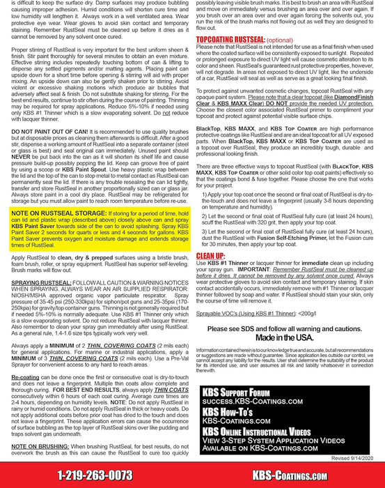 KBS Coatings 57009 Cat Yellow Quart Size Rust Prevention Frame Coater Kit, Preps and Coats an Entire Car or Truck Frame