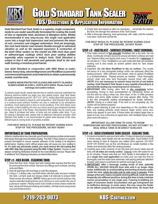 KBS Coatings 5500 Gold Standard Tank Sealer - 1 Gallon