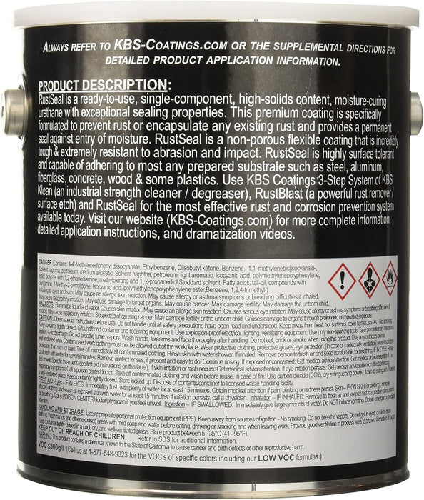 KBS Coatings 4502 Satin Black RustSeal - 1 Gallon