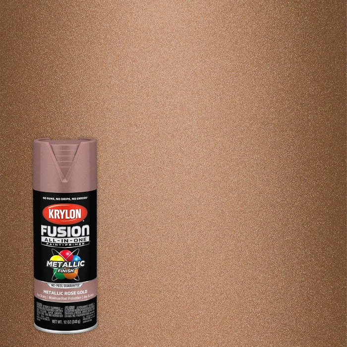 Krylon Fusion All-In-One Adhesive Spray Paint for Indoor/Outdoor Use, 12 oz, Rose Gold Rose Gold 12 Ounce (Pack of 1) Metallic