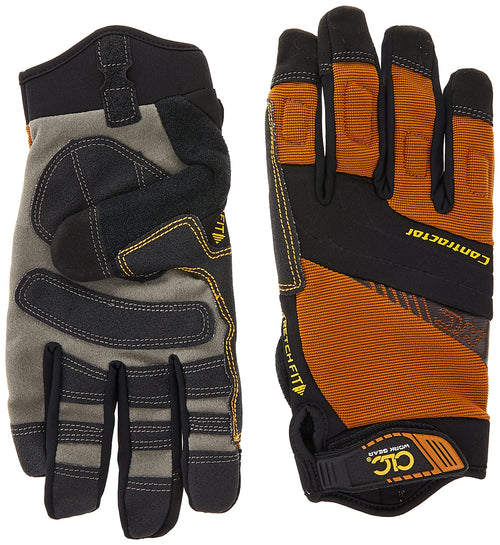 Custom Leathercraft 160L Contractor XtraCoverage Flex Grip Work Gloves, Durable Synthetic Leather, Padded Knuckles, Large (Pack of 1)
