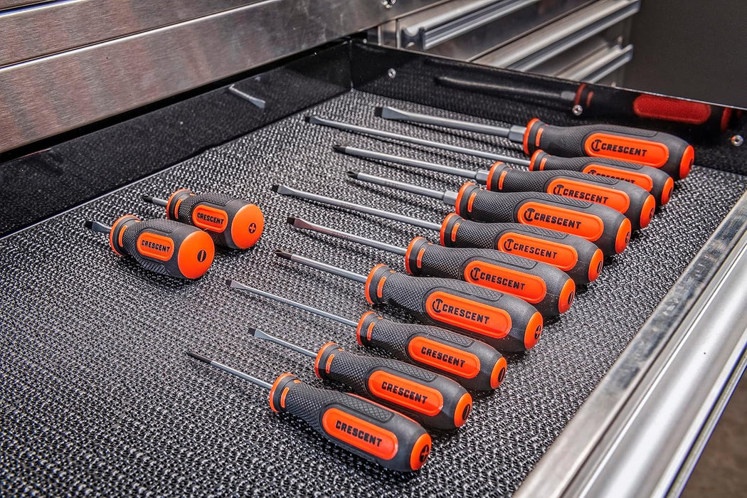 Crescent CSDS12PCSET 12 Pc. Dual Material Screwdriver Set with Phillips and Slotted Screwdrivers