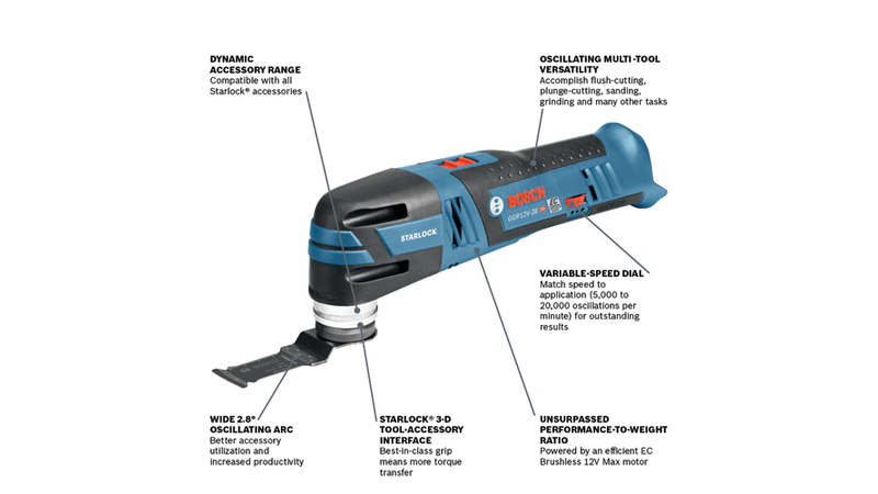 BOSCH 12V Max EC Brushless Starlock Oscillating Multi-Tool (Bare Tool)