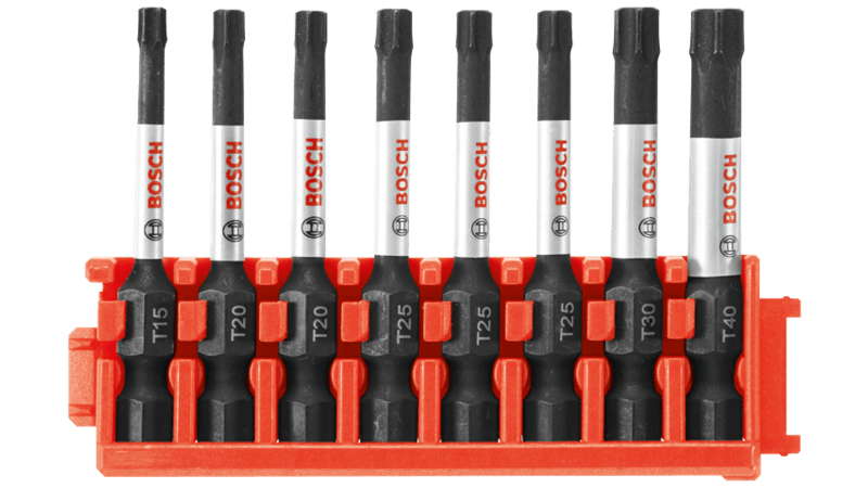 Bosch 8 pc. Impact Tough Torx 2 In. Power Bits with Clip for Custom Case System