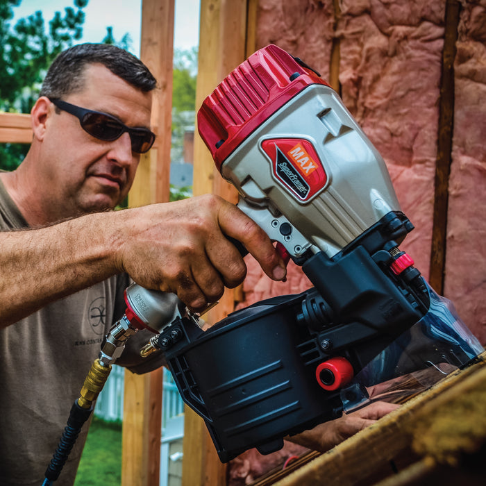 MAX USA CN890F3 SuperFramer, Framing Coil Nailer, Drives 15-Degree Wire Welded Coil Nails 2" to 3-1/2", 8.4 lbs, Pneumatic
