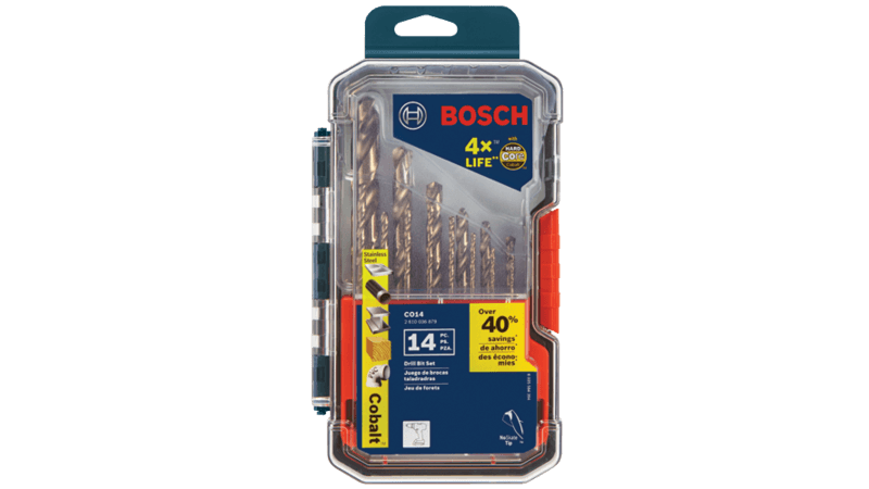 Bosch (CO14) 14 pc. Cobalt Metal Drill Bit Set