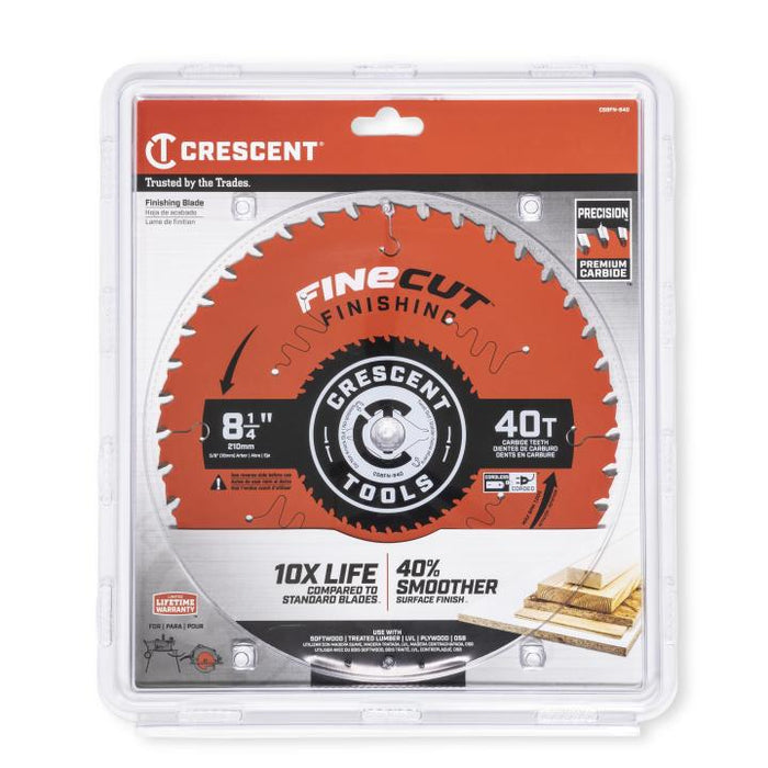 Crescent CSBFN-840 8-1/4" x 40-Tooth FineCut Finishing Circular Saw Blade