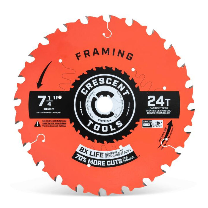 Crescent CSBFR-624 6-1/2" x 24-Tooth NailSlicer Framing Circular Saw Blade