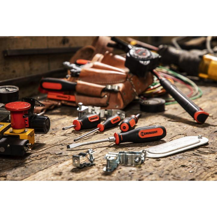 Crescent CSSET4PC 4 Piece Slotted Dual Material Screwdriver Set
