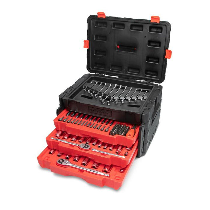 Crescent 229-Piece 1/4", 3/8" & 1/2" Drive Mechanics Hand Tool Set with 3 Drawer Storage Case
