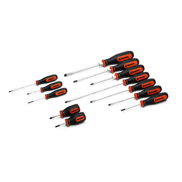 Crescent CSDS12PCSET 12 Pc. Dual Material Screwdriver Set with Phillips and Slotted Screwdrivers