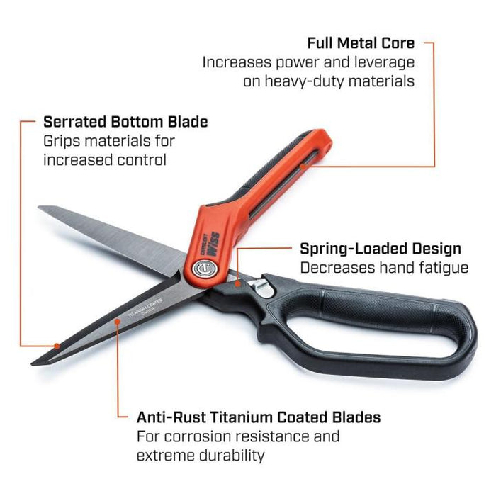 Crescent W11TM 11" Heavy-Duty Titanium Coated Single Ring Tradesman Shears
