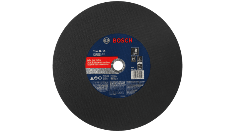 Bosch (CWCS1M14SC) 14 In. 3/32 In. 1 In. Arbor Type 1A (ISO 41) 36 Grit Metal Stud/Stainless Cutting Bonded Abrasive Wheel