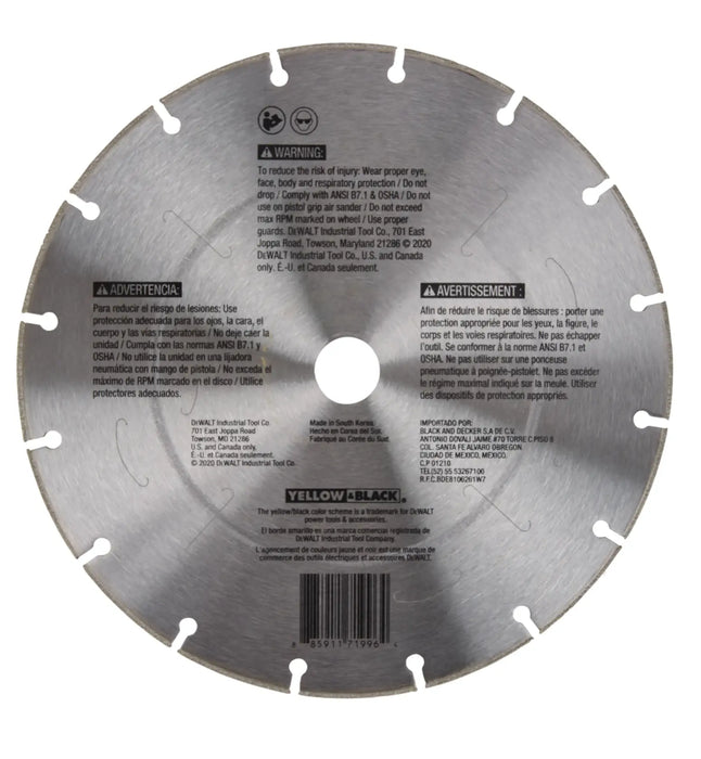 DEWALT DWAFV8901 FLEXVOLT 9-in. Metal Cutting Diamond Wheel