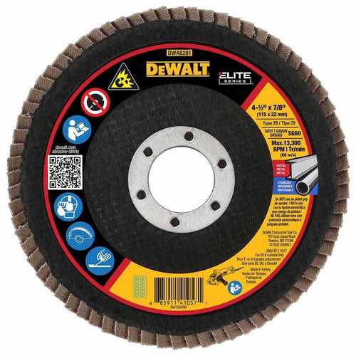 DEWALT DWA8281 60G T29 XP Ceramic Flap Disc, 4-1/2" x 7/8"
