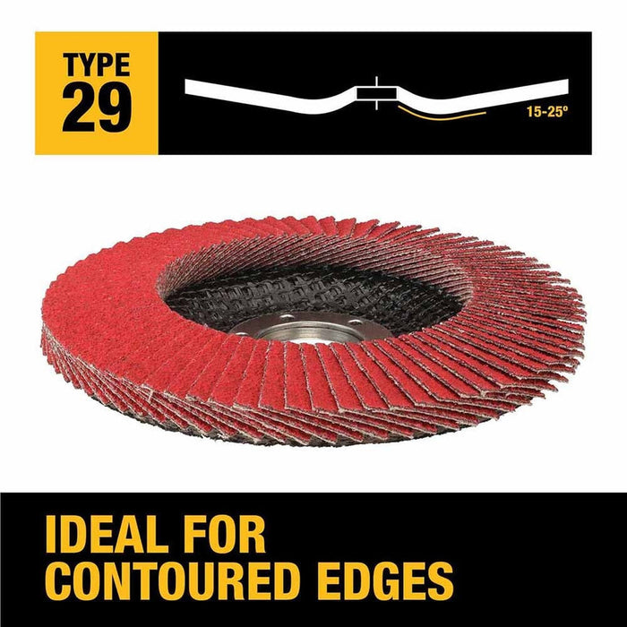 DEWALT DWA8281 60G T29 XP Ceramic Flap Disc, 4-1/2" x 7/8"