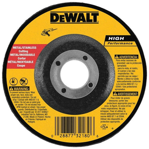DEWALT DW8425 Type 27 Depressed Center Wheels 5" X .045" X 7/8" Thin Cutting Wheel