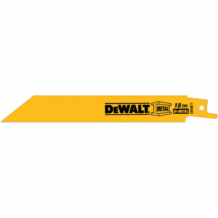 DEWALT DW4813 Reciprocating Saw Blades, Straight Back, Bi-Metal, 6-Inch, 24 TPI (Pack of 5)