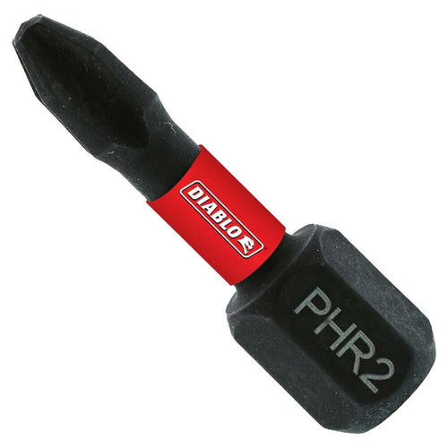Diablo DPH2R1B 1 in. #2 Phillips Reduced for Drywall Screws Drive Bit - Extreme Durability and Long Life (Pack of 50)