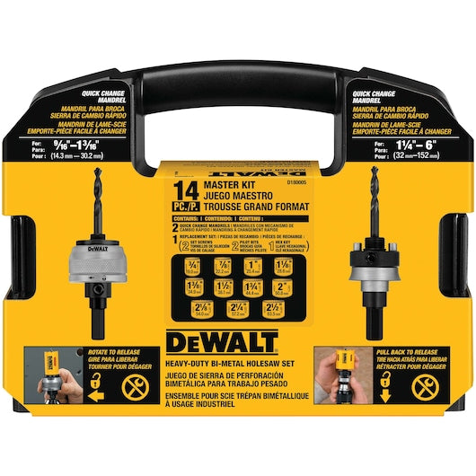 DEWALT D180001 Standard Plumbers Bi-Metal Hole Saw Kit