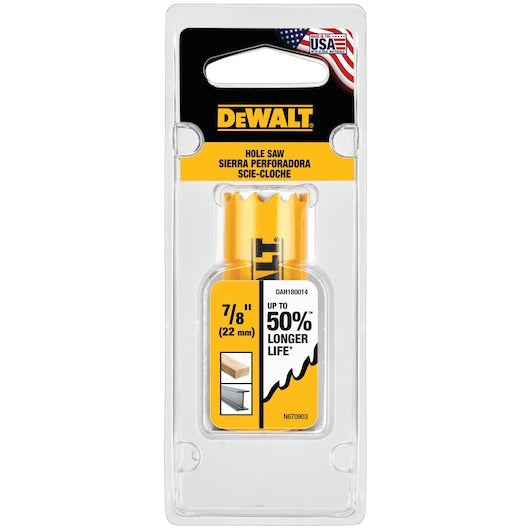DEWALT DAH180014 7/8" Bi-Metal Hole Saw