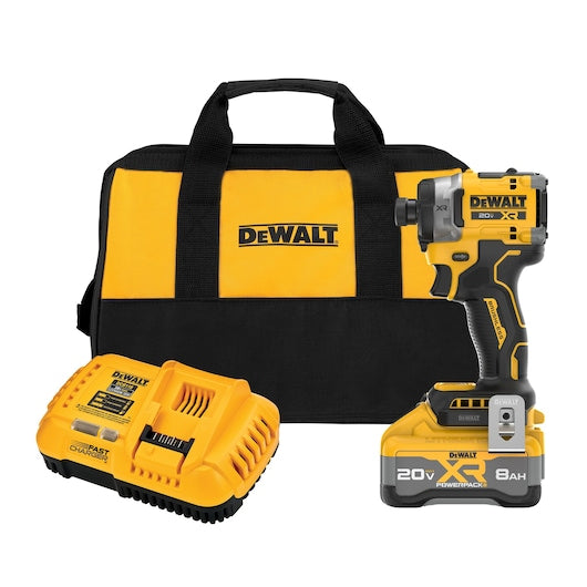 DEWALT DCF860WW1 20V MAX XR Brushless Cordless 3-Speed High Torque 1/4 in. Impact Driver Kit with XR POWERPACK