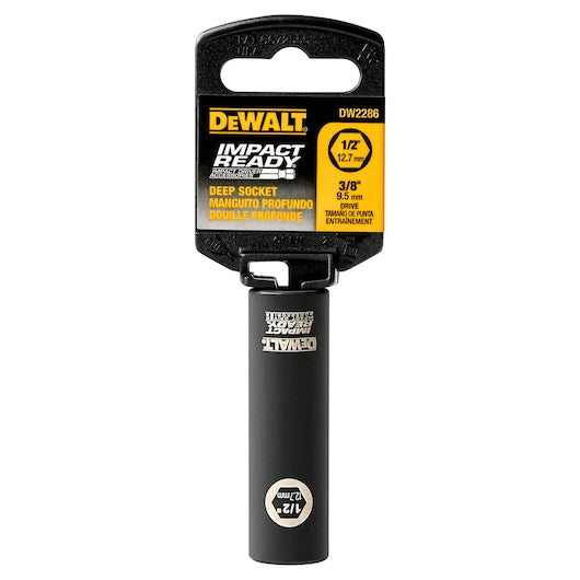 DEWALT DW2286 1/2-Inch IMPACT READY Deep Socket for 3/8-Inch Drive, Black Oxide