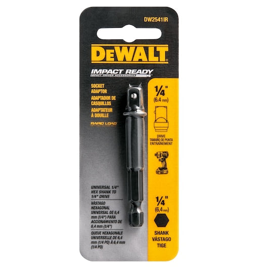 DEWALT DW2541 IMPACT READY 1/4" Hex Shank to 1/4" Socket Adaptor