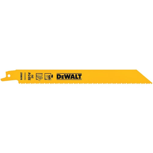DEWALT DW4846B 6 in. 10 TPI General Purpose Straight Back Bi-Metal Reciprocating Saw Blade (Pack of 100)