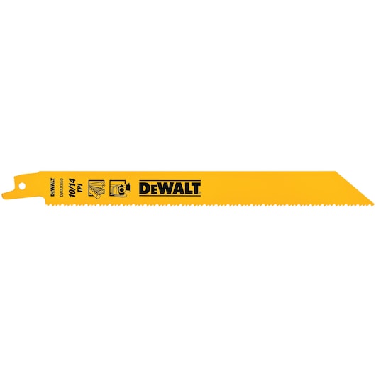DEWALT DW4846B 6 in. 10 TPI General Purpose Straight Back Bi-Metal Reciprocating Saw Blade (Pack of 100)
