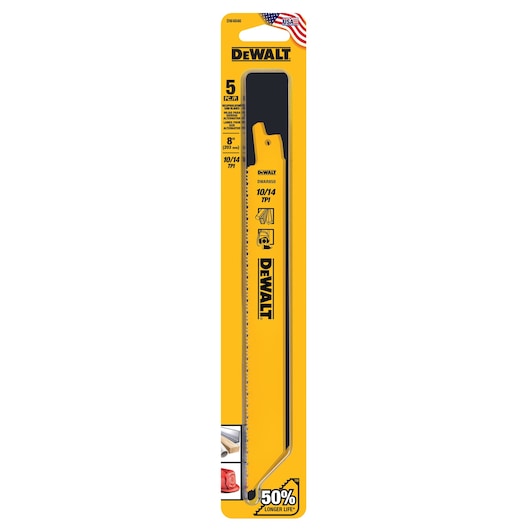 DEWALT DW4846B 6 in. 10 TPI General Purpose Straight Back Bi-Metal Reciprocating Saw Blade (Pack of 100)