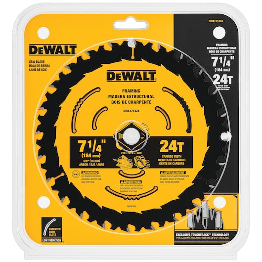 DEWALT DWA1714243 7-1/4-Inch 24-Tooth Circular Saw Blade (Pack of 3)
