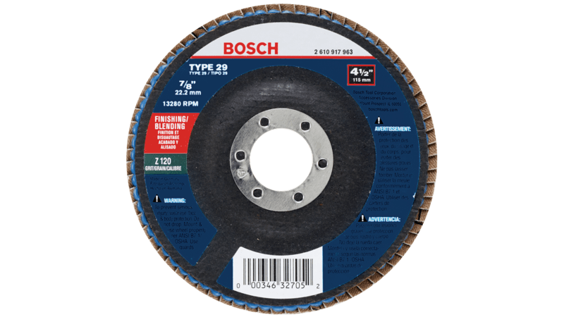 Bosch (FD29450120) 4-1/2 In. 7/8 In. Arbor Type 29 120 Grit Blending/Grinding Abrasive Wheel