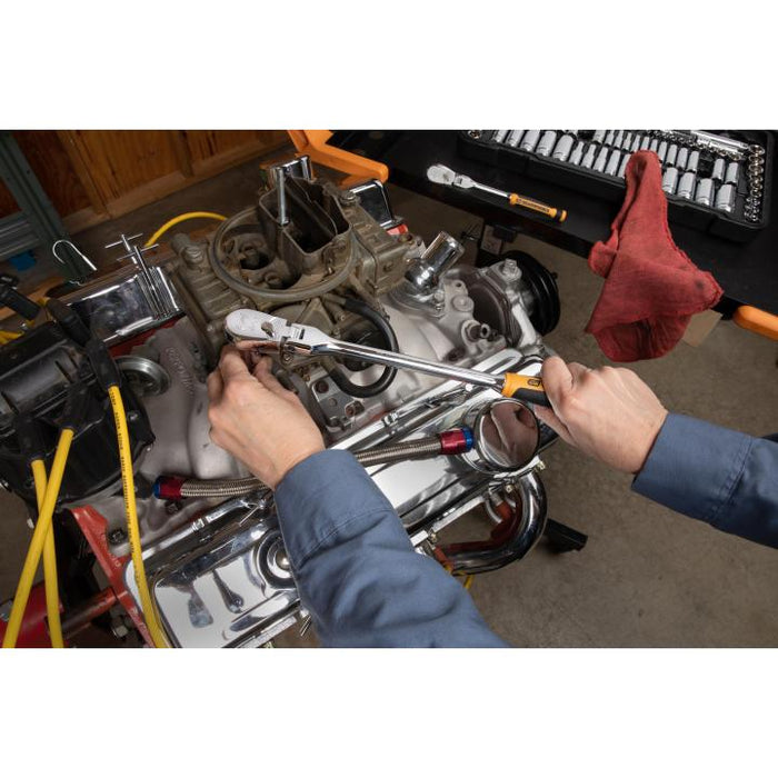 GEARWRENCH 2 Piece 1/4inch and 3/8inch Drive 120XP Flex Head Teardrop Ratchet Set, Dual Material - 81204P