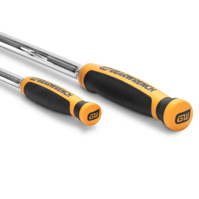 GEARWRENCH 2 Piece 1/4inch and 3/8inch Drive 120XP Flex Head Teardrop Ratchet Set, Dual Material - 81204P