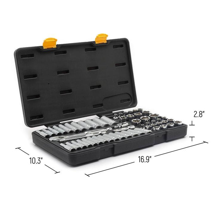 GEARWRENCH 57 Piece 3/8" Drive 6 Point Standard & Deep SAE/Metric Mechanics Tool Set - 80550