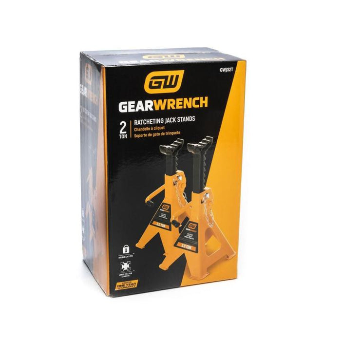 GEARWRENCH 2 Ton Ratcheting Jack Stands - Pack of 2 | GWJS2T