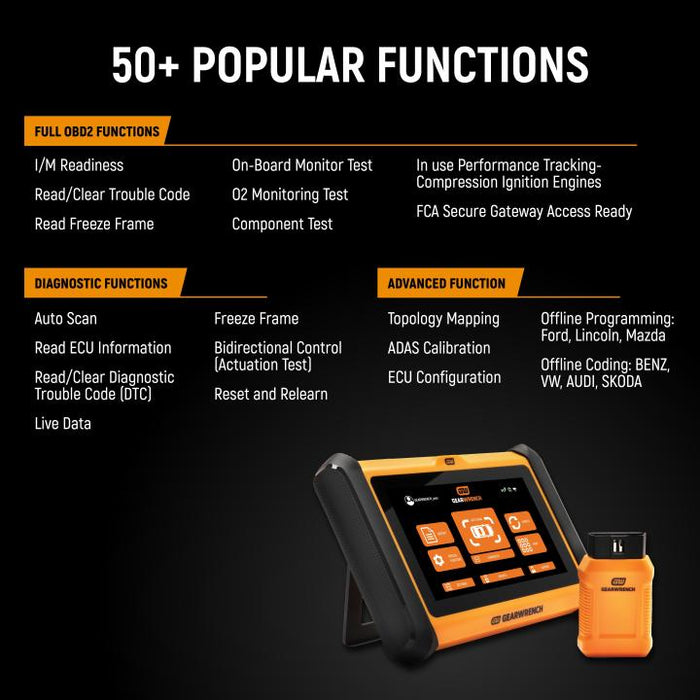 GEARWRENCH GWSMART07 7" Wireless Bi-Directional Diagnostic Scanner Tablet
